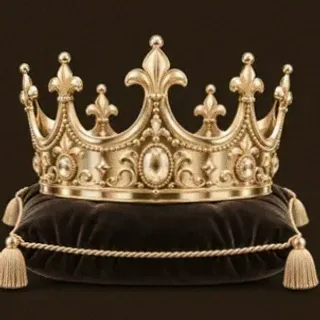 Gold crown on cushion — Bsb007