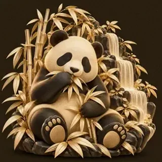 Panda eating bamboo — Bsb007